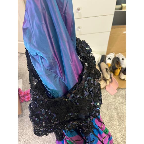 VINTAGE DESIGNER Sequin Lace Ball Gown, Mignon Ann Marie Gabalis‎ Blue Plaid - Picture 16 of 16